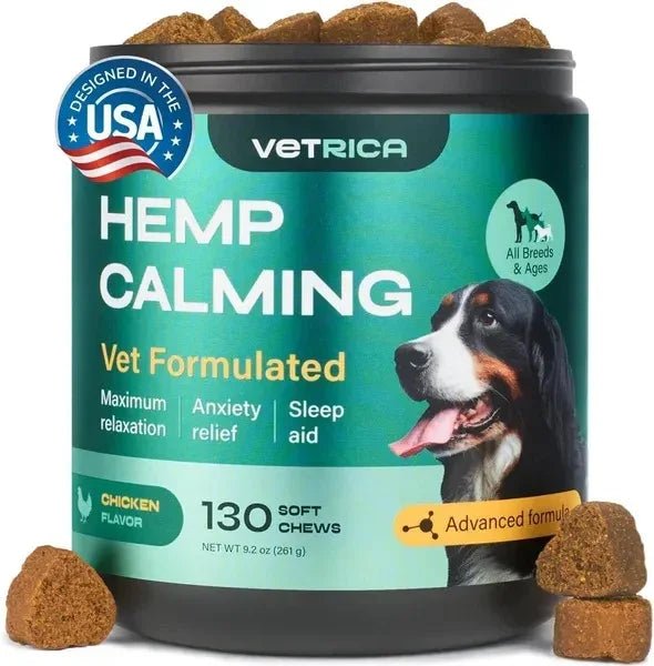 Calming Chews for Dogs - Chicken Flavor Stress Support (130 Chews) - Pawthentic Calm