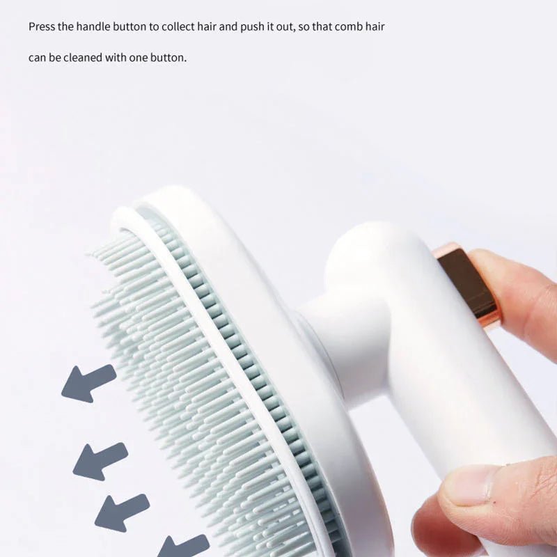 Pet Grooming Brush - Self - Cleaning Comb for Dogs & Cats - Pawthentic Calm