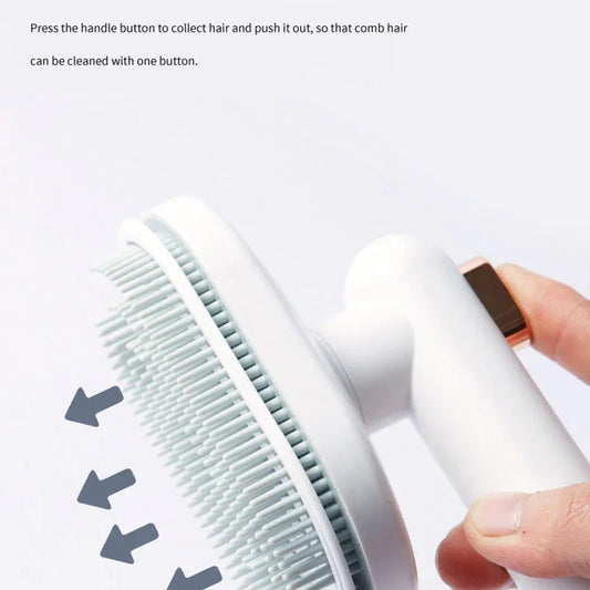 Pet Grooming Brush - Self - Cleaning Comb for Dogs & Cats - Pawthentic Calm