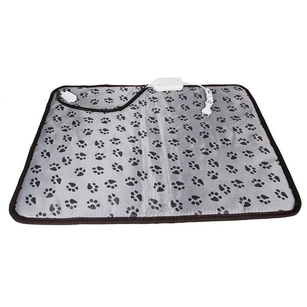 Pet car seat cover with paw pattern on a white background