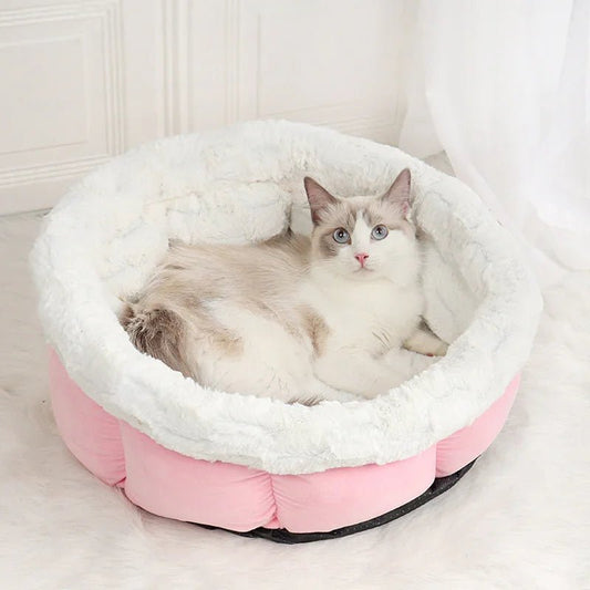 Petal Cat Mat - Plush Pet Bed for Cats & Dogs (48x49x25cm) - Pawthentic Calm