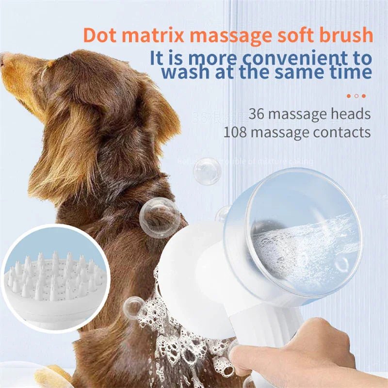 Automatic Foaming Pet Bath Brush - Electric Shampoo Dispenser for Dogs & Cats - Pawthentic Calm
