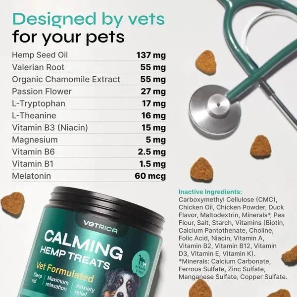 Hemp Calming Chews for Dogs - Duck Flavor Stress Support Treats - Pawthentic Calm