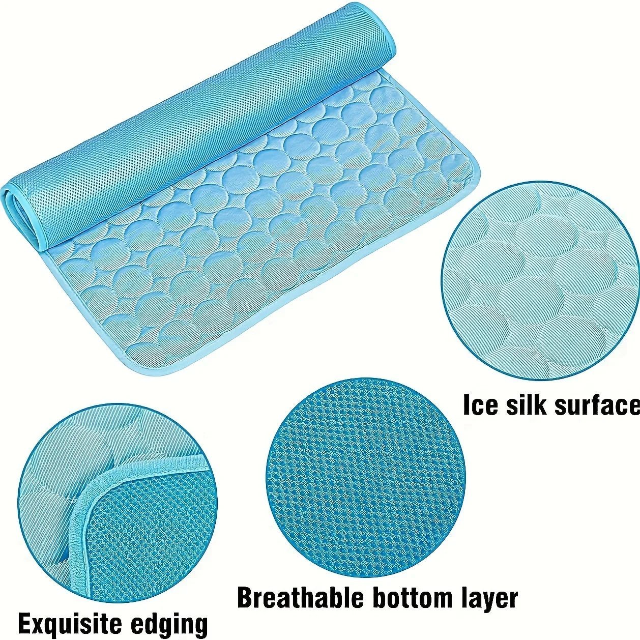 Dog Cooling Mat - Ice Silk Cooling Pad for Pets (Non - Toxic & Breathable) - Pawthentic Calm