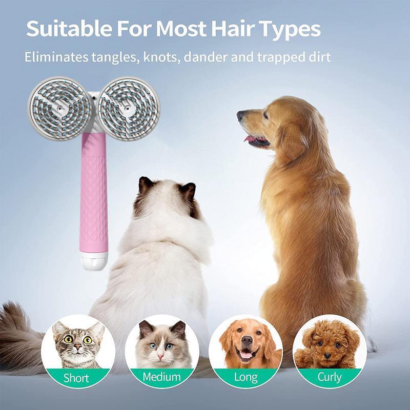 Pet Brush for Dogs & Cats - Self - Cleaning Slicker Brush with Negative Ion - Pawthentic Calm