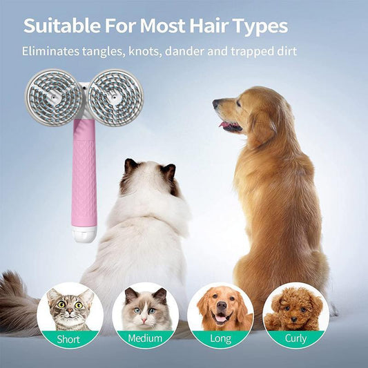 Pet Brush for Dogs & Cats - Self - Cleaning Slicker Brush with Negative Ion - Pawthentic Calm