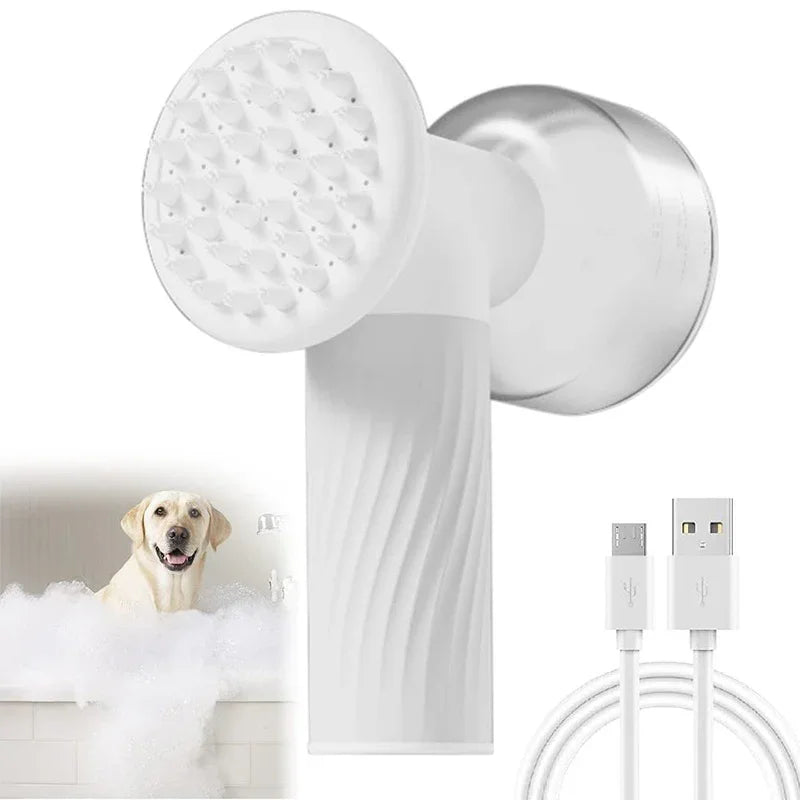 Automatic Foaming Pet Bath Brush - Electric Shampoo Dispenser for Dogs & Cats - Pawthentic Calm