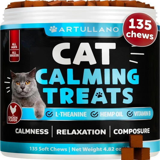 Hemp Calming Treats for Cats - Melatonin Stress Support for Kittens - Pawthentic Calm