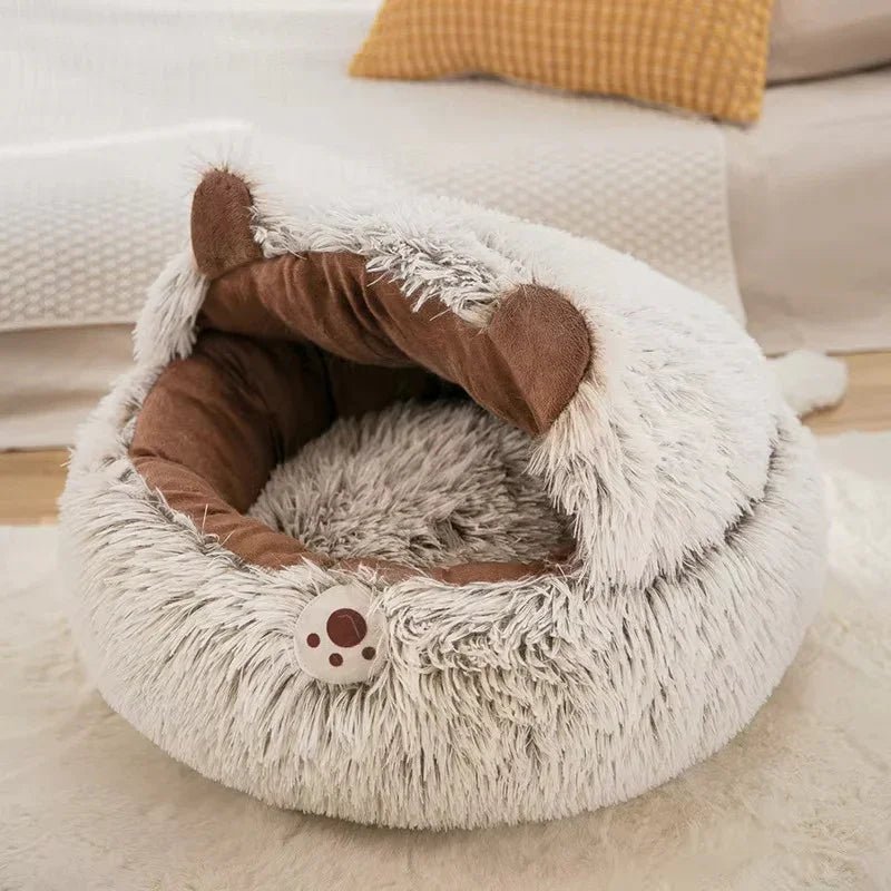 Winter Plush Pet Bed - Round Cat Cushion & Dog Nest (Warm & Cozy) - Pawthentic Calm
