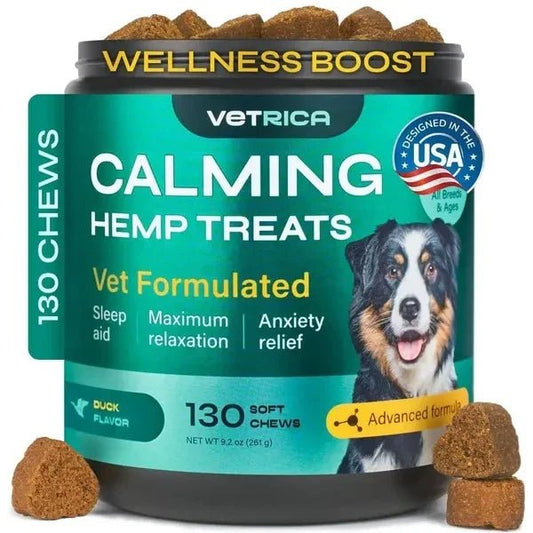 Hemp Calming Chews for Dogs - Duck Flavor Stress Support Treats - Pawthentic Calm