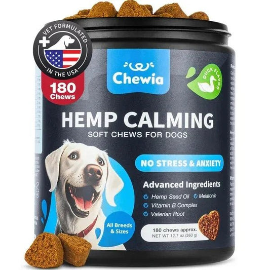 Calming Chews for Dogs - Duck Flavor Stress Support for All Breeds - Pawthentic Calm
