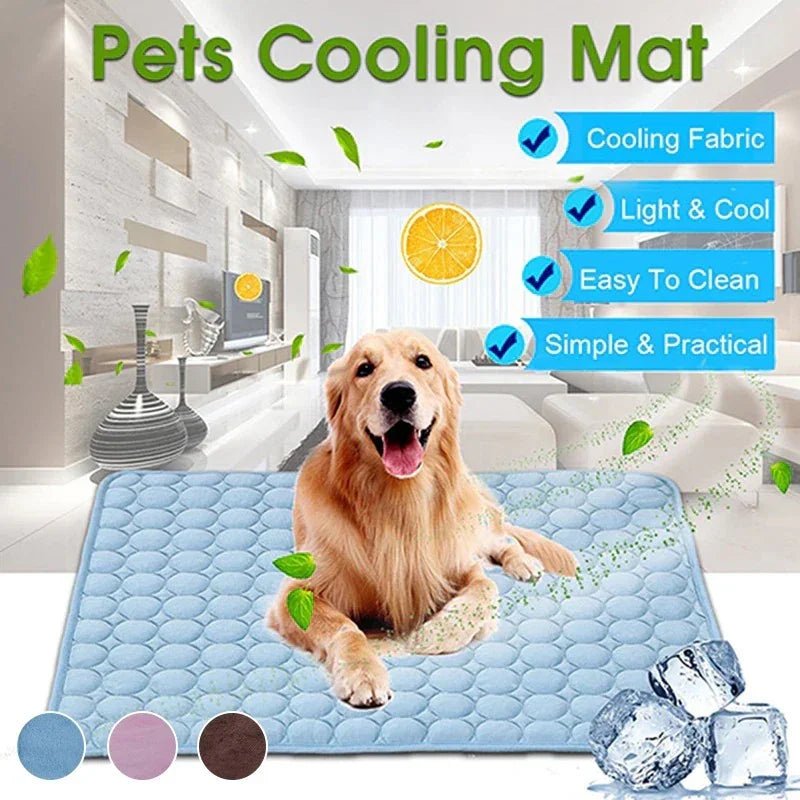 Dog Cooling Mat - Ice Silk Cooling Pad for Pets (Non - Toxic & Breathable) - Pawthentic Calm